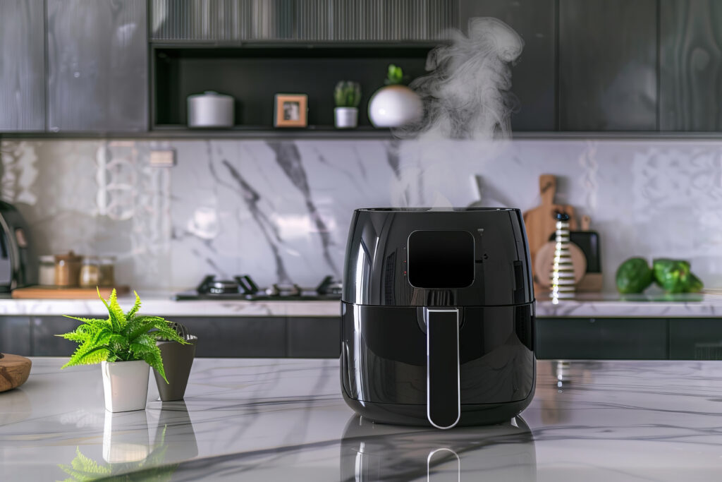 Close up on air fryer